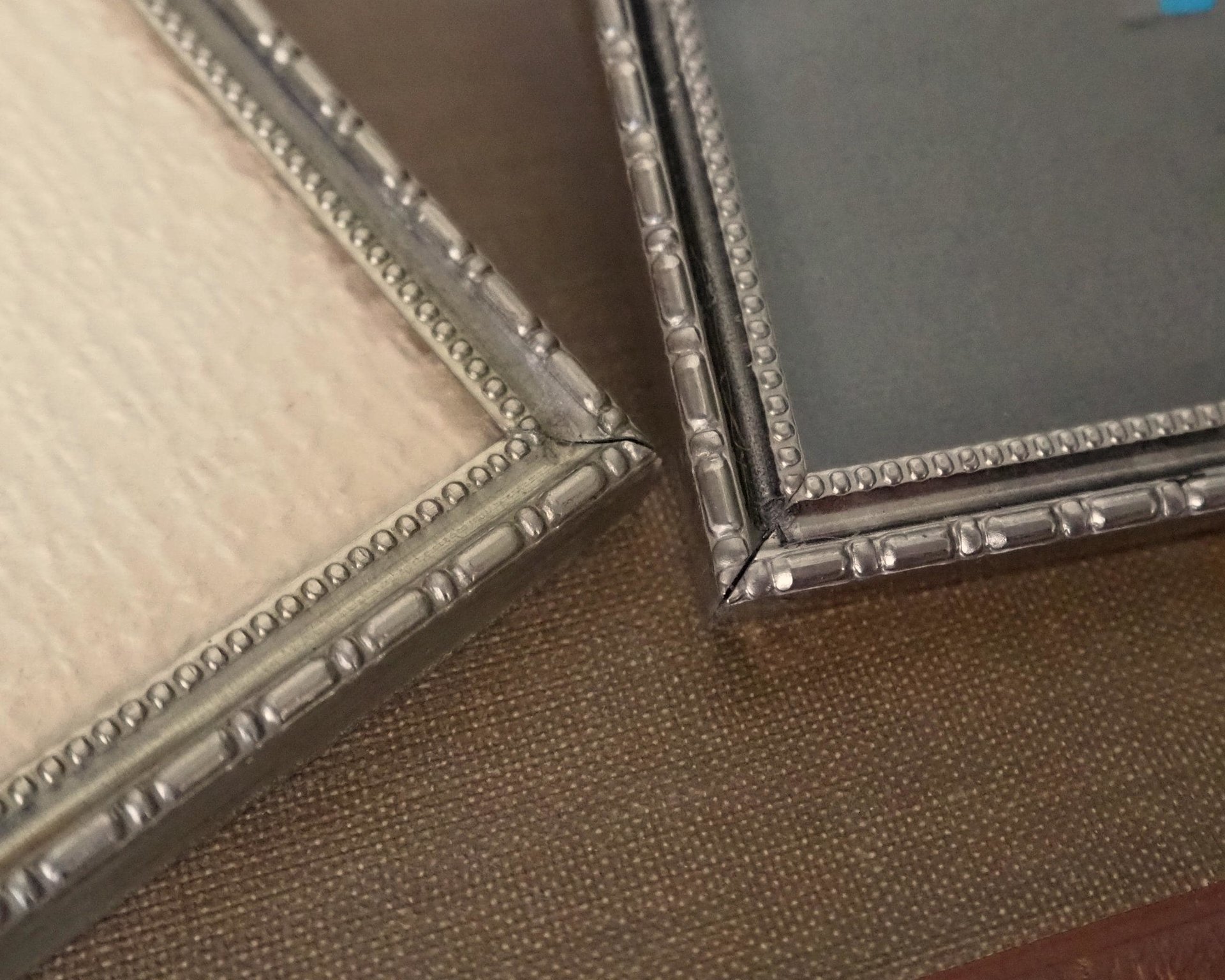Set of two vintage photo frames | Vintage silver plated photo frames | Silver plated square frames | Silver plated picture frames