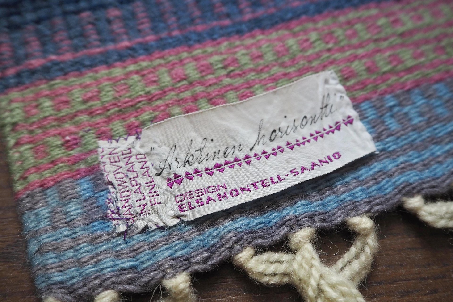 Vintage wall tapestry | Arktinen Horisontti by Elsa Montell-Saanio | Finnish Raanu | Lapland | Vintage wall hanging | Made in Finland