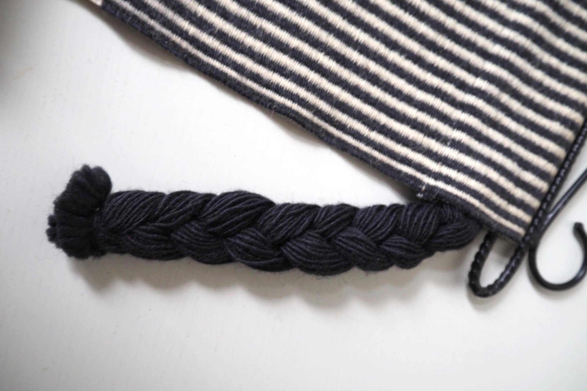 Vintage wall tapestry | Long wall hanging | Scandinavian woven textile | Geometrical wall tapestry | Black and white wall tapestry