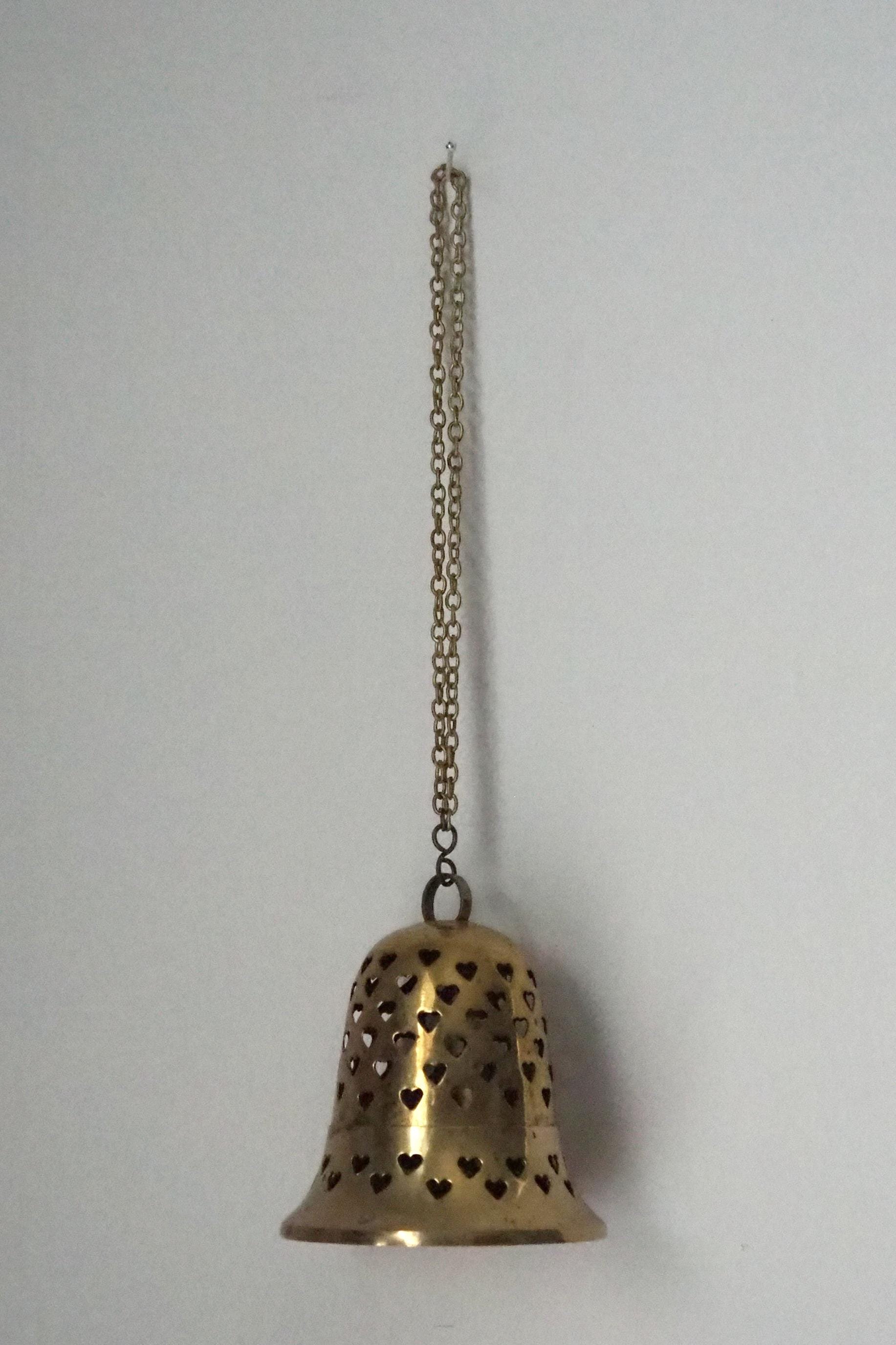 Vintage tealight candle holder | Vintage hanging lantern | Vintage heart votive candleholder | Hanging brass tealight holder