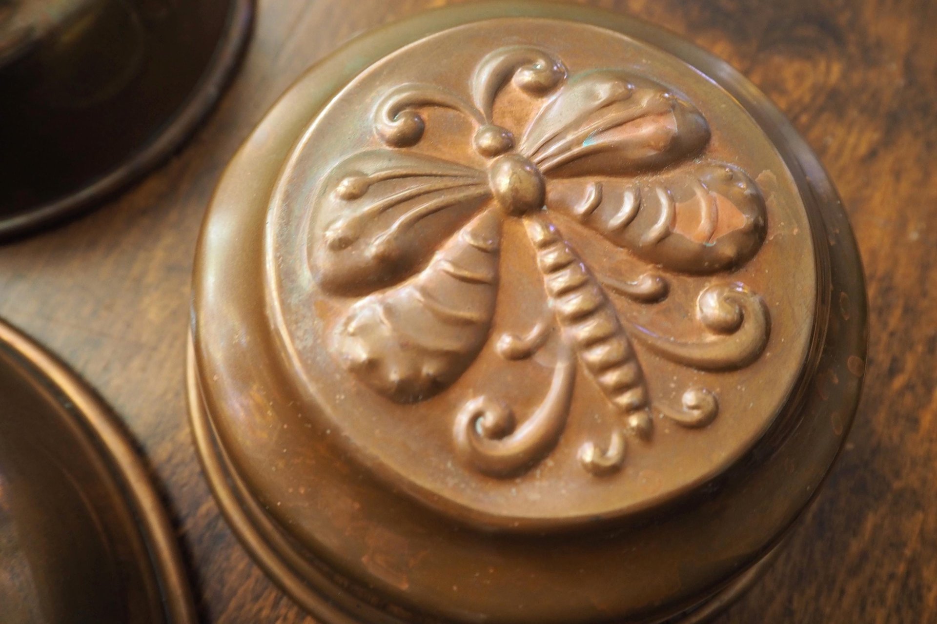 Set of three vintage copper baking molds | Vintage copper molds | Mismatched copper molds | Vintage baking molds | Vintage kitchen decor