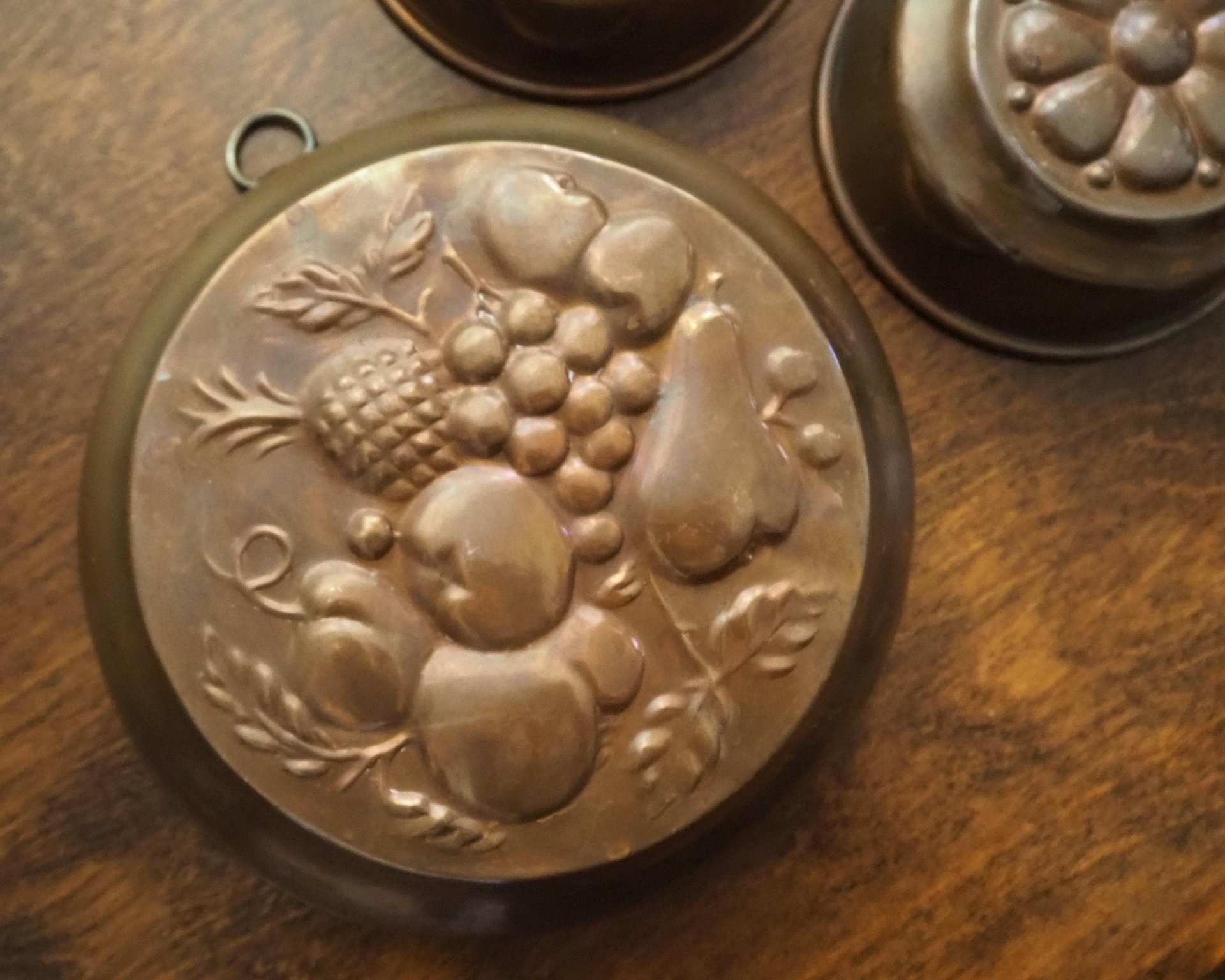 Set of three vintage copper baking molds | Vintage copper molds | Mismatched copper molds | Vintage baking molds | Vintage kitchen decor