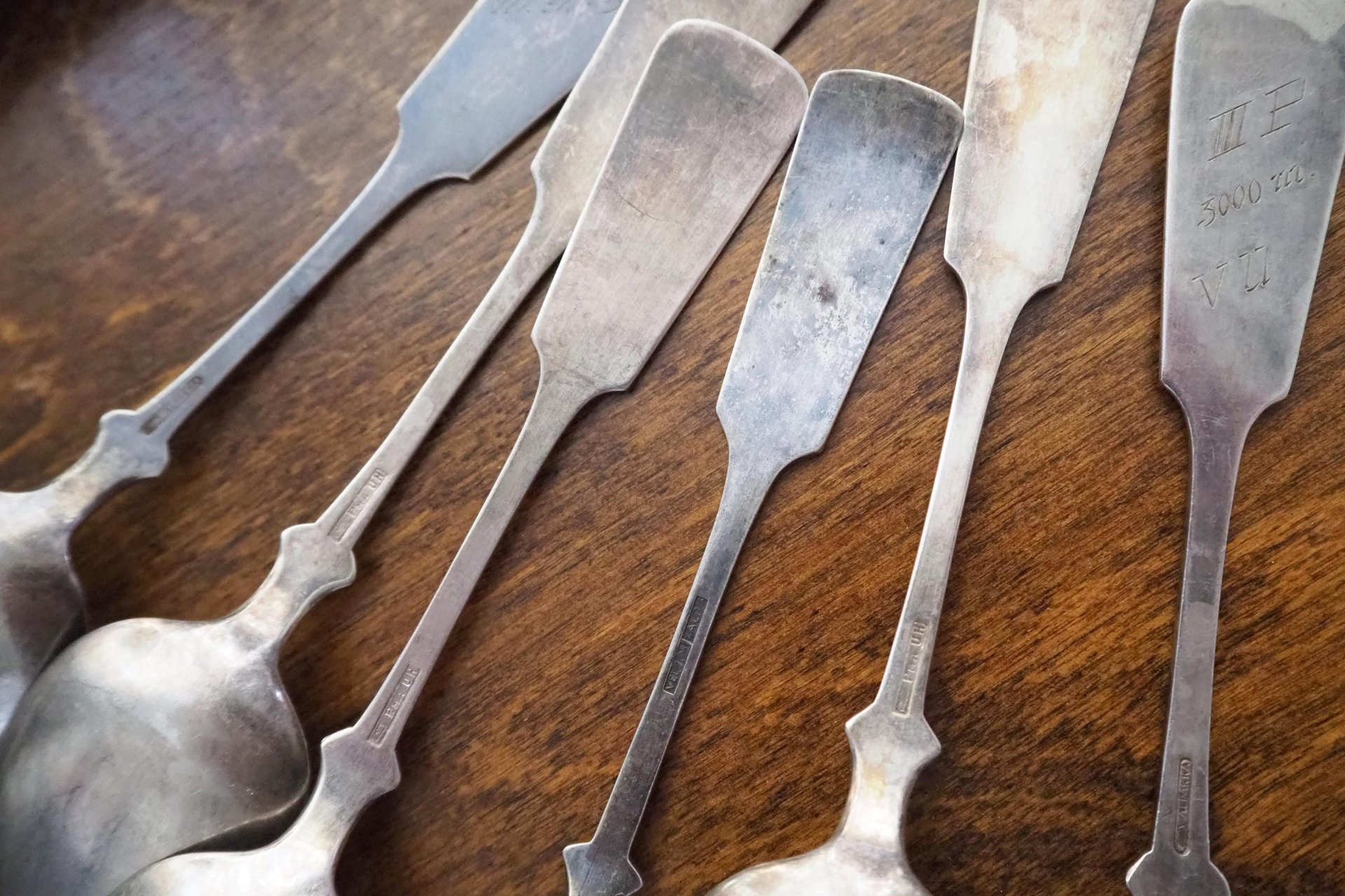 Set of six vintage spoons | Vintage Musla spoons | Vintage alpacca silver spoons | Small vintage spoons