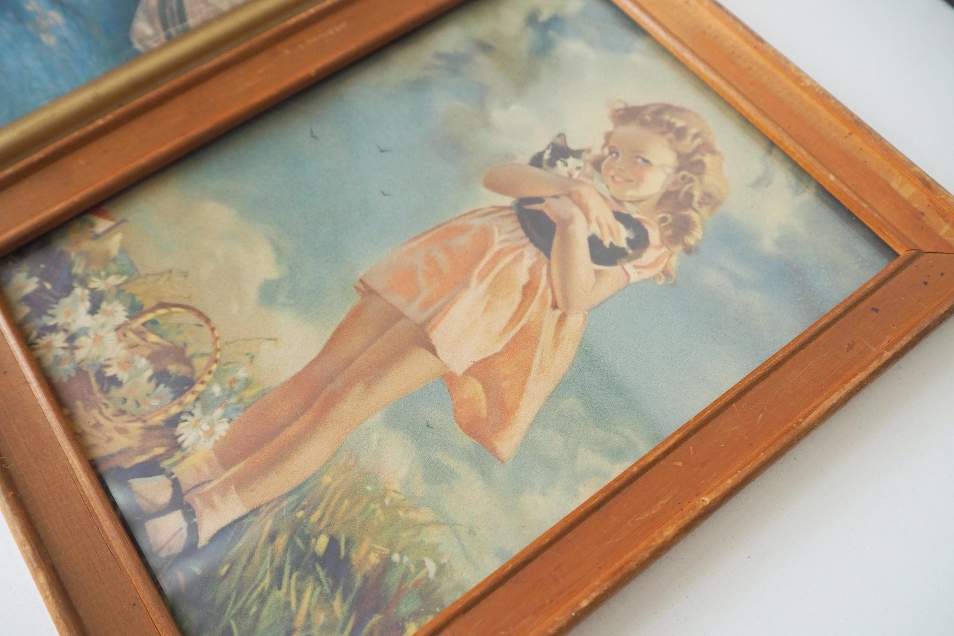 Vintage wall art set | Framed vintage prints for a nursery or a little girl's room | Vintage prints | Framed vintage prints