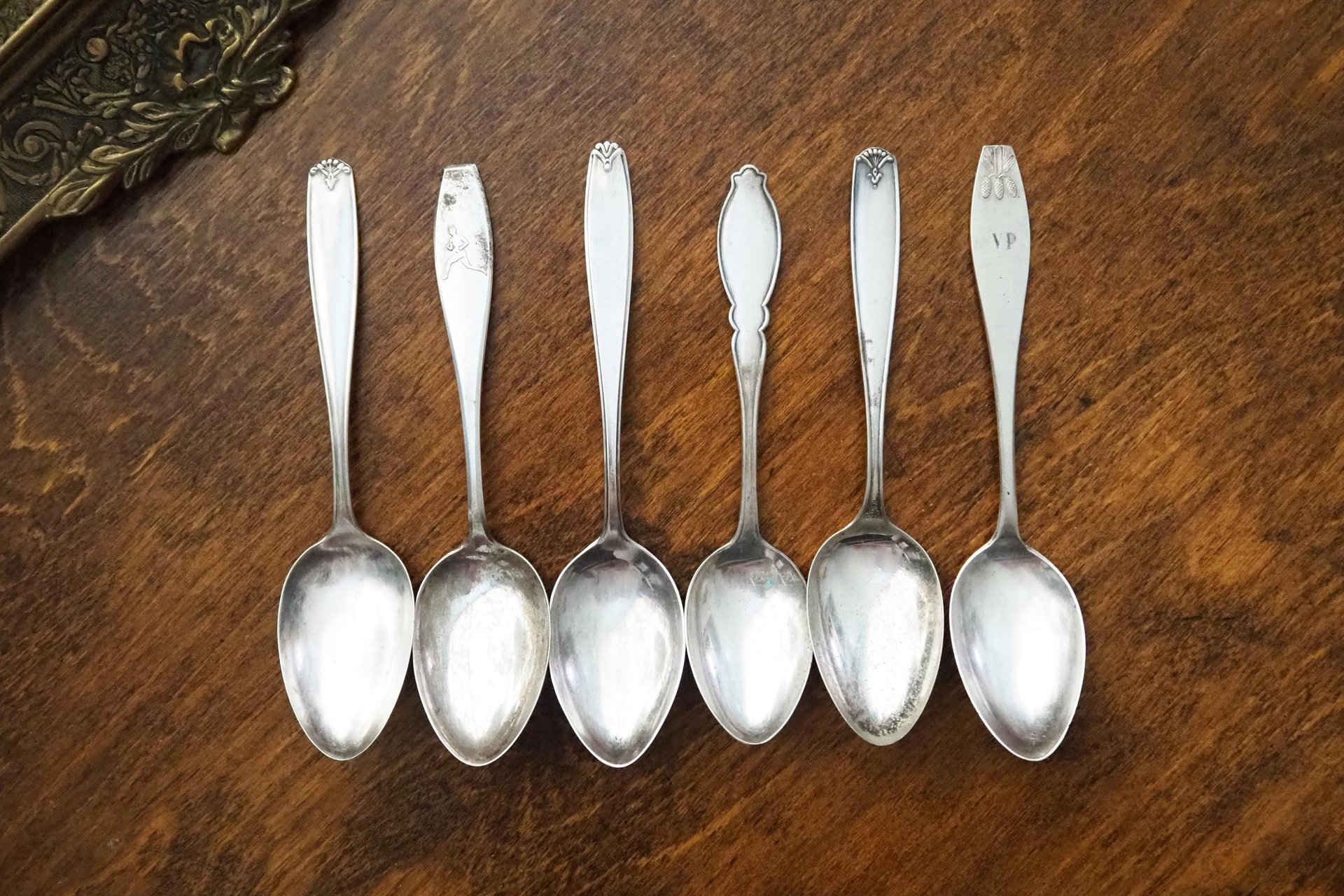 Set of six vintage spoons | Vintage spoons | Vintage alpacca silver spoons | Small vintage spoons