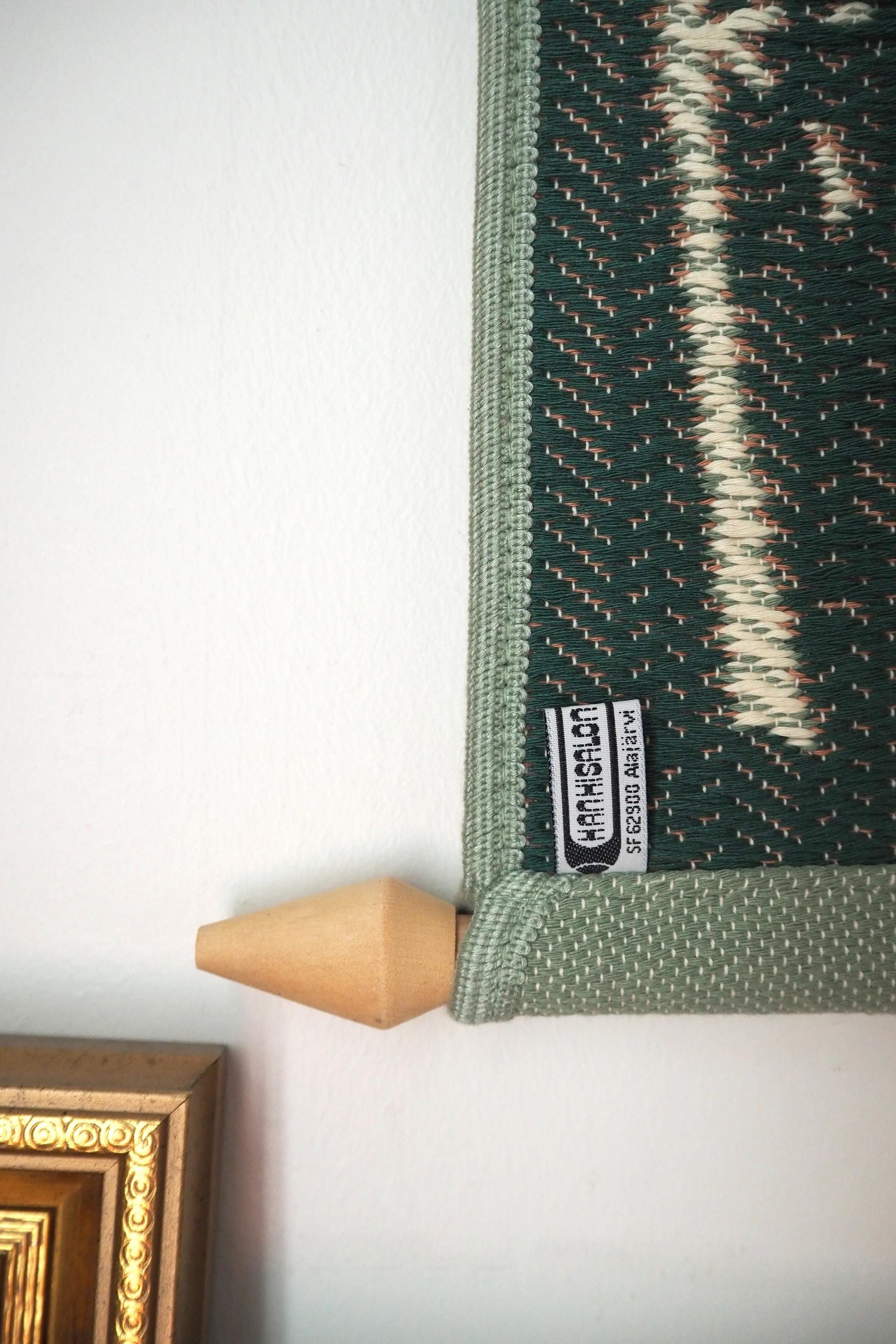 Vintage wall hanging | Long wall hanging | Nature wall hanging | Scandinavian woven textile | Made in Finland