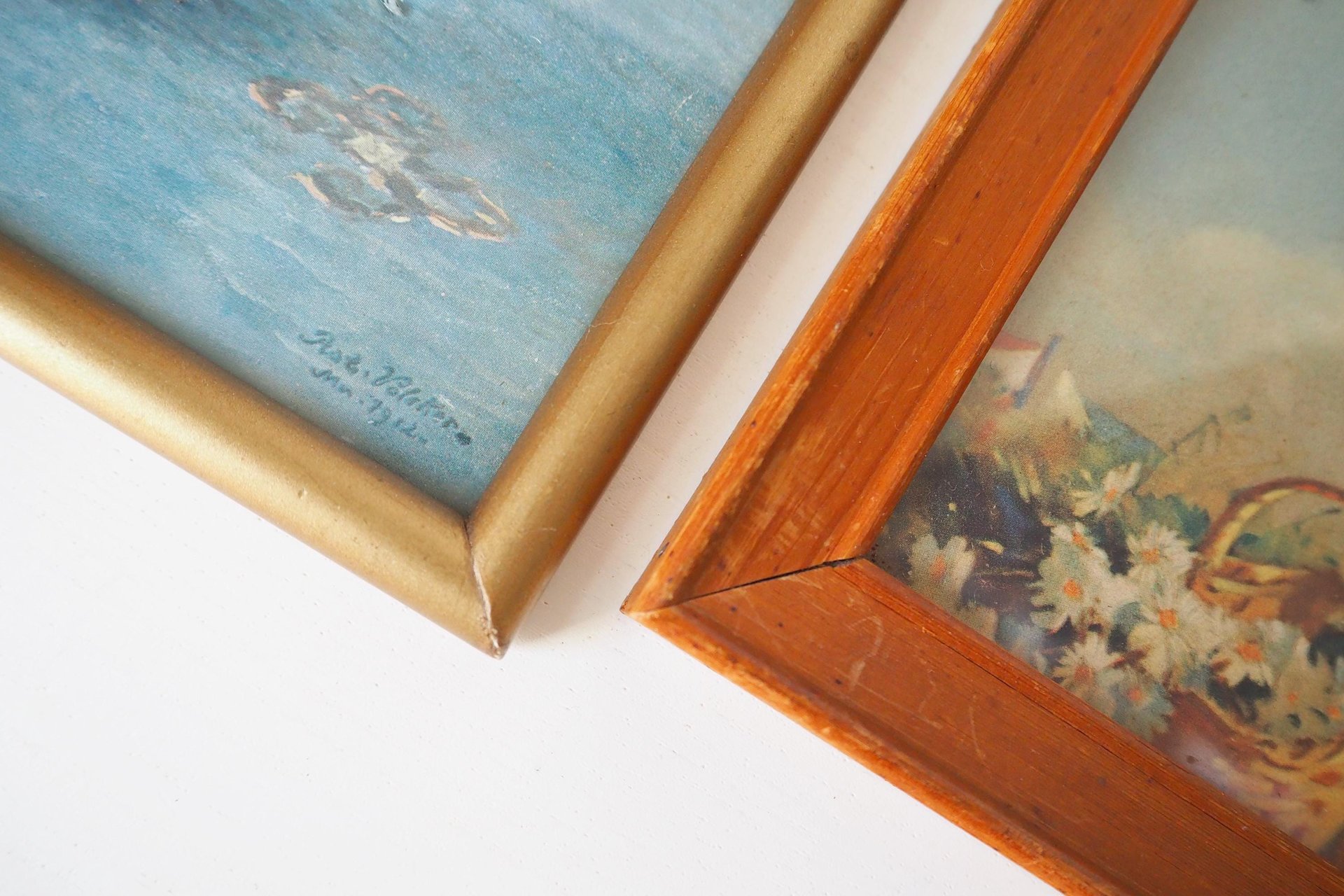 Vintage wall art set | Framed vintage prints for a nursery or a little girl's room | Vintage prints | Framed vintage prints