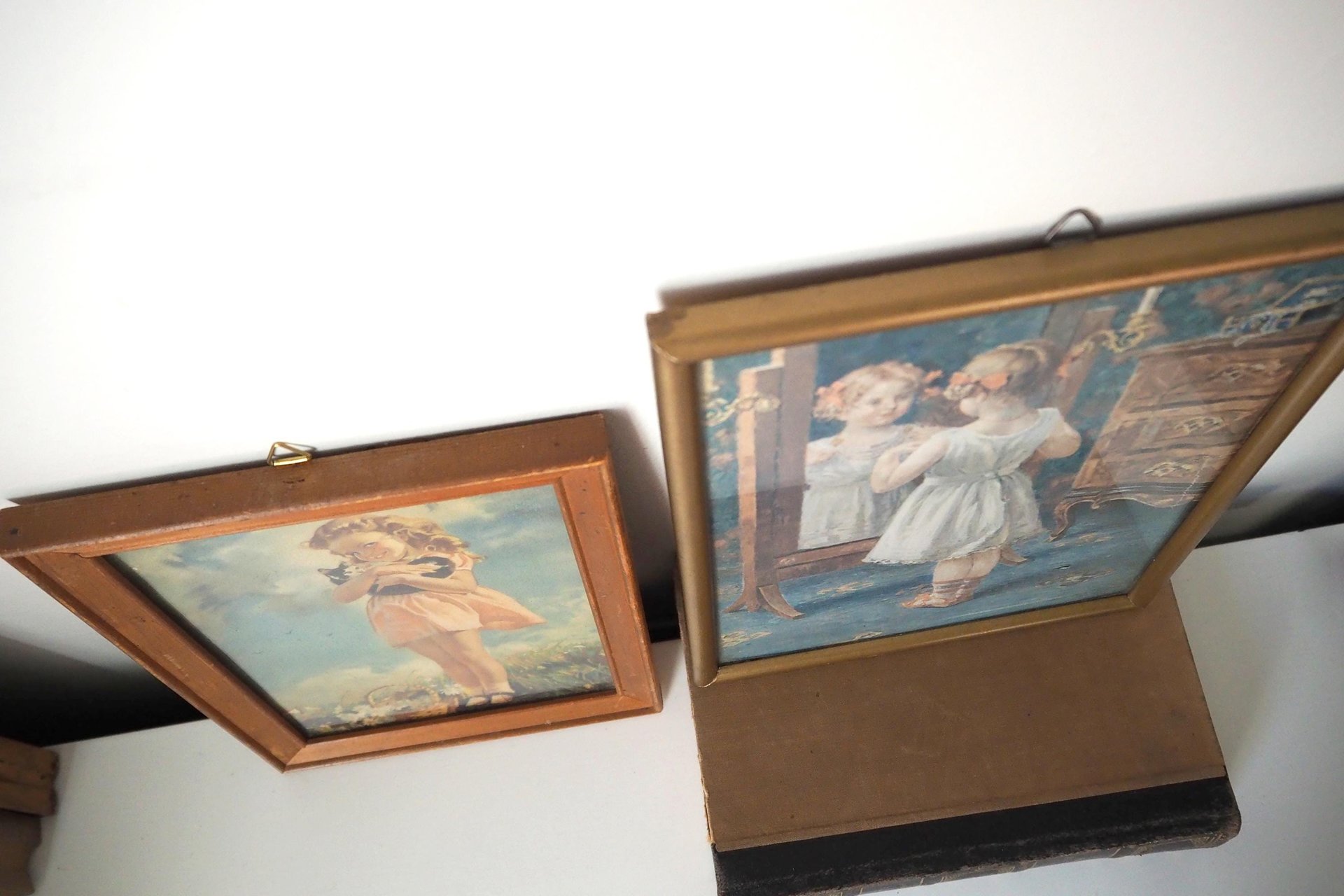 Vintage wall art set | Framed vintage prints for a nursery or a little girl's room | Vintage prints | Framed vintage prints