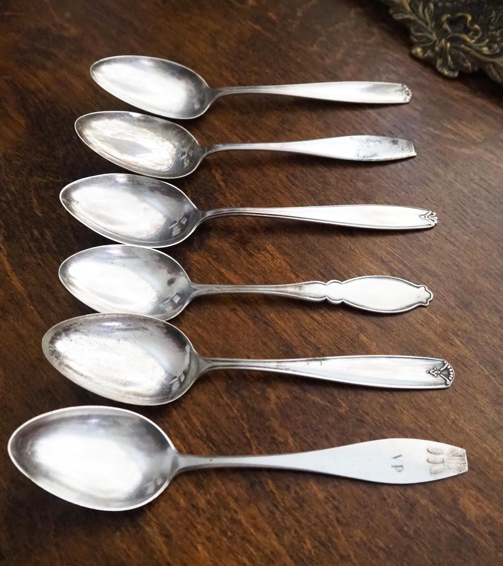 Set of six vintage spoons | Vintage spoons | Vintage alpacca silver spoons | Small vintage spoons