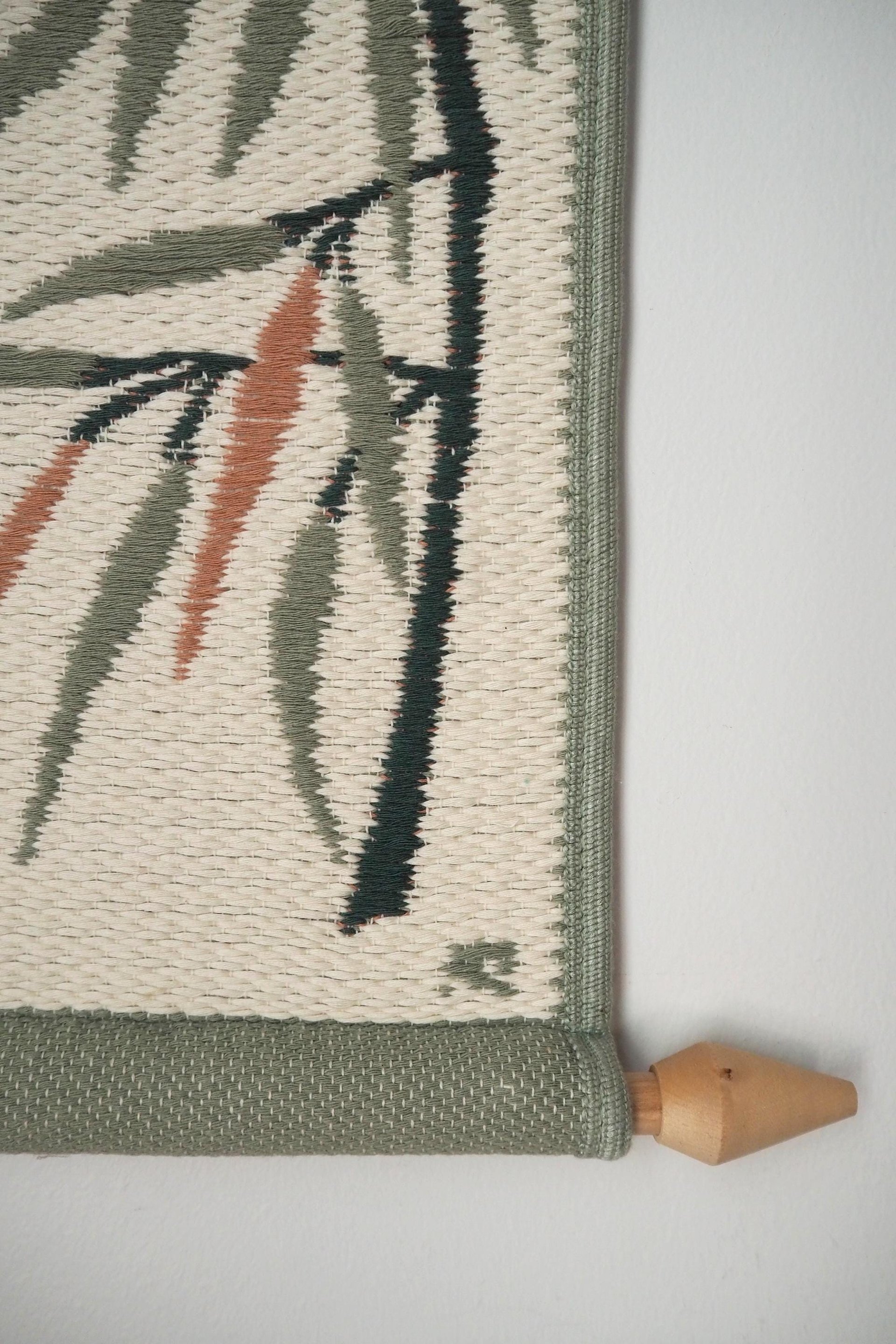 Vintage wall hanging | Long wall hanging | Nature wall hanging | Scandinavian woven textile | Made in Finland