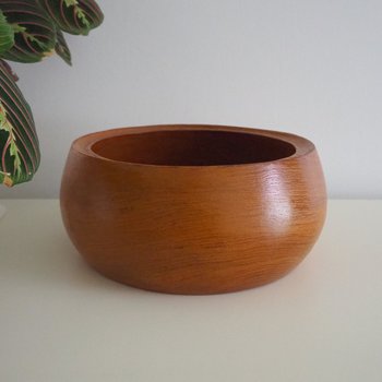 Vintage wooden bowl | Large teak fruit bowl | Large vintage teak bowl | Large wooden bowl