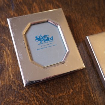 Vintage picture frames | Set of two silver plated frames | Silver plated picture frames | Tiny vintage picture frames