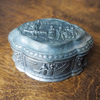 Vintage silver plated jewelry box | Made in Japan | Vintage silver plated trinket box | Vintage Japanese trinket box