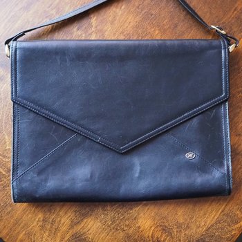 Vintage leather envelope bag | Vintage leather bag | Black envelope bag | Vintage leather crossbody bag