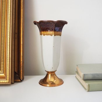 Vintage ceramic vase | Vintage vase | Brown ceramic vase | Vintage Scandinavian home decor | Made in Finland | Turun Hopea