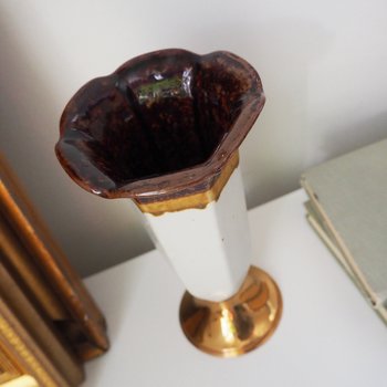 Vintage ceramic vase | Vintage vase | Brown ceramic vase | Vintage Scandinavian home decor | Made in Finland | Turun Hopea