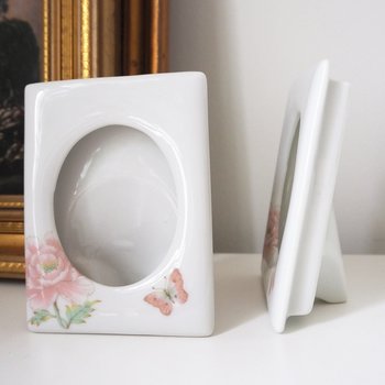 Set of two vintage ceramic photo frames | Ceramic photo frames | Matching ceramic frames | Vintage Japanese picture frames