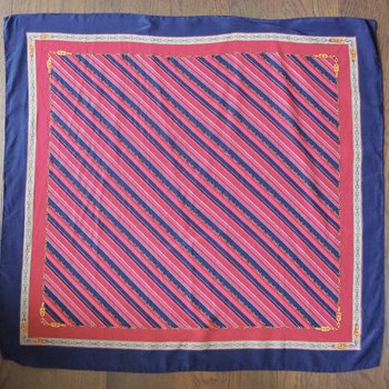 Vintage silk scarf | Striped silk scarf | Small vintage silk scarf | Silk scarf