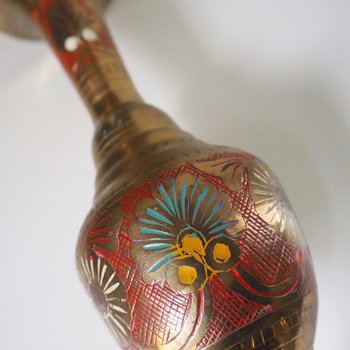 Vintage brass vase | Etched brass vase | Vintage single flower vase | Tall brass vase | Vintage vase