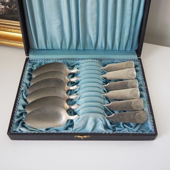 Set of six vintage tablespoons | Large vintage spoons | Musla tablespoons | Vintage alpacca silver tablespoons | Vintage alpacca spoons