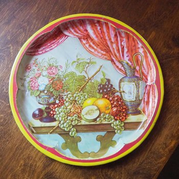 Vintage Daher Decorated Ware tray | Vintage floral tin tray | Vintage scalloped tin tray | Vintage tray | Made in England