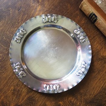 Vintage alpacca silver plate | Alpacca silver platter | Vintage serving plate | Vintage silver plate