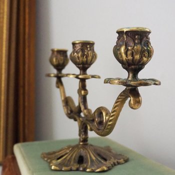 Vintage brass candelabra | Brass candelabra | Three arm brass candlestick holder | Three arm candelabra