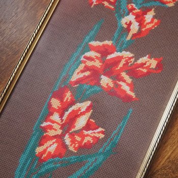 Vintage needlepoint wall art | Scandinavian wall art | Needlepoint wall hanging | Vintage wall tapestry | Handmade wall tapestry