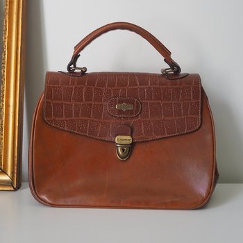 Vintage leather handbag | El Campero leather bag | Top handle bag | Vintage El Campero bag | Brown leather bag