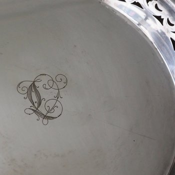 Vintage alpacca silver tray | Alpacca silver platter | Vintage serving tray | Small serving tray