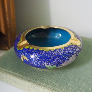 Vintage Cloisonné ashtray | Enameled brass ashtray | Vintage ashtray | Cloisonné ashtray