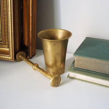 Vintage brass mortar and pestle | Vintage brass mortar | Heavy brass mortar and pestle