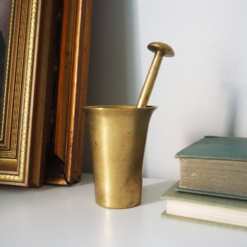 Vintage brass mortar and pestle | Vintage brass mortar | Heavy brass mortar and pestle