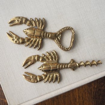 Vintage brass bottle opener set | Lobster bottle openers | Brass bottle openers | Vintage bottle openers | Brass wine bottle openers