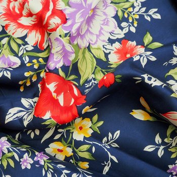 Vintage floral silk scarf | Floral silk scarf | Blue silk scarf | Floral square scarf | Vintage scarf