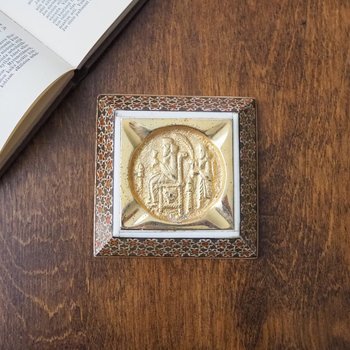 Vintage ashtray | Mosaic inlay ashtray | Brass ashtray | Mosaic ashtray