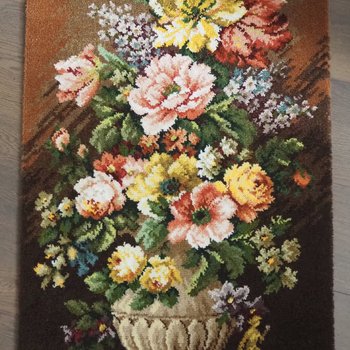 Vintage wall hanging | Carpets of Worth Picture Rug wall hanging | Summertime | Floral wall hanging | Made in England