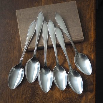 Set of six vintage tablespoons | Large vintage spoons | Vintage silver plated spoons | Vintage tablespoons | Vintage alpacca silver spoons