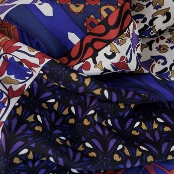 Vintage silk scarf | Vintage Marja Kurki scarf | Marja Kurki silk scarf | Geometric vintage silk scarf