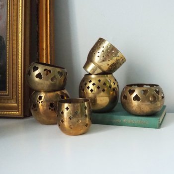 Vintage tealight holder sets | Brass candleholders | Vintage brass tealight holders | Brass tealight holders | Candleholder sets