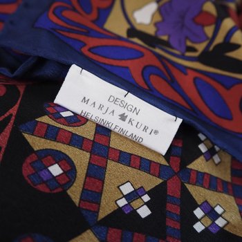 Vintage silk scarf | Vintage Marja Kurki scarf | Marja Kurki silk scarf | Geometric vintage silk scarf