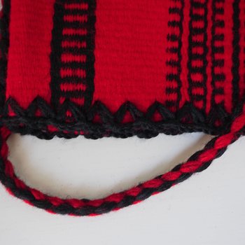 Vintage bag | Red and black shepherd's bag | Wool crossbody bag | Vintage wool bag | Red crossbody bag