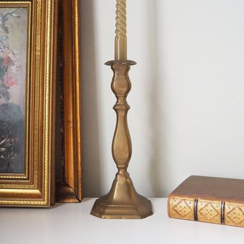 Vintage candlestick holder | Tall candlestick holder | Brass candlestick holder | Vintage home decor