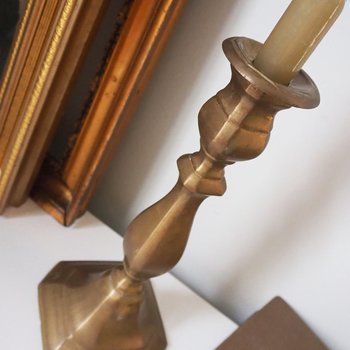 Vintage candlestick holder | Tall candlestick holder | Brass candlestick holder | Vintage home decor