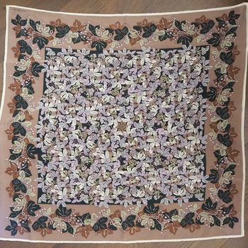 Vintage silk scarf | Vintage Marja Kurki scarf | Marja Kurki silk scarf | Vintage silk scarf with leaves