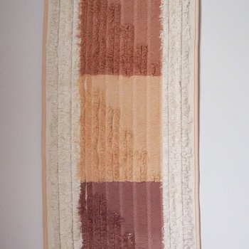 Vintage wall hanging | Long wall hanging | Vintage pink wall hanging | Scandinavian woven textile | Made in Finland