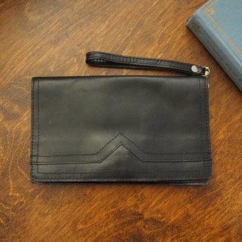 Vintage leather wristlet | Vintage leather bag | Black purse bag | Vintage wristlet | Vintage leather wrist bag | Black leather wristlet