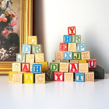 Vintage ABC blocks | Wooden building blocks | Vintage block set for kids | Vintage wooden blocks | Vintage toys