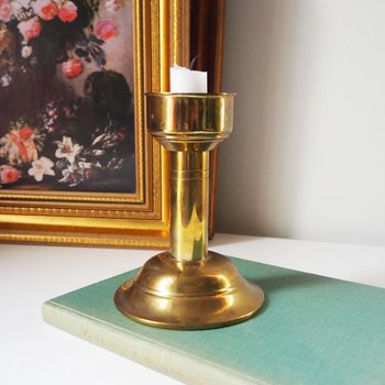 Vintage candlestick holder | Brass candlestick holder | Made in Denmark | Simple candlestick holder | Scandinavian candlestick holder