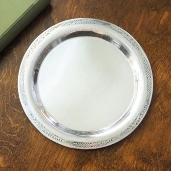 Vintage alpacca silver tray | Alpacca silver platter | Vintage serving tray | Engraved silver tray | Made in Finland